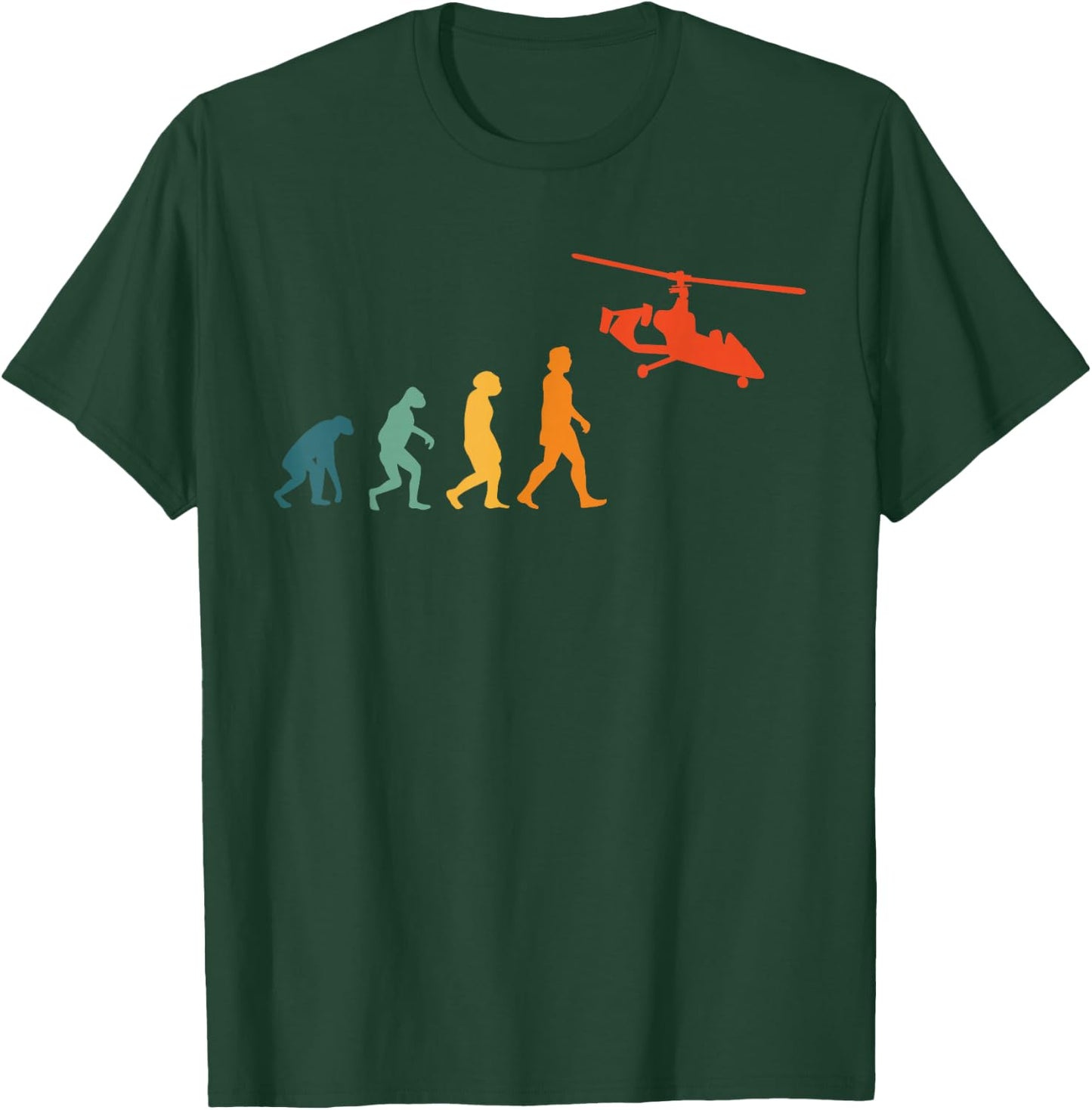 Gyrocopter Evolution Retro Autogyro Vintage Gyroplane T-Shirt - T-Shirt | Forest