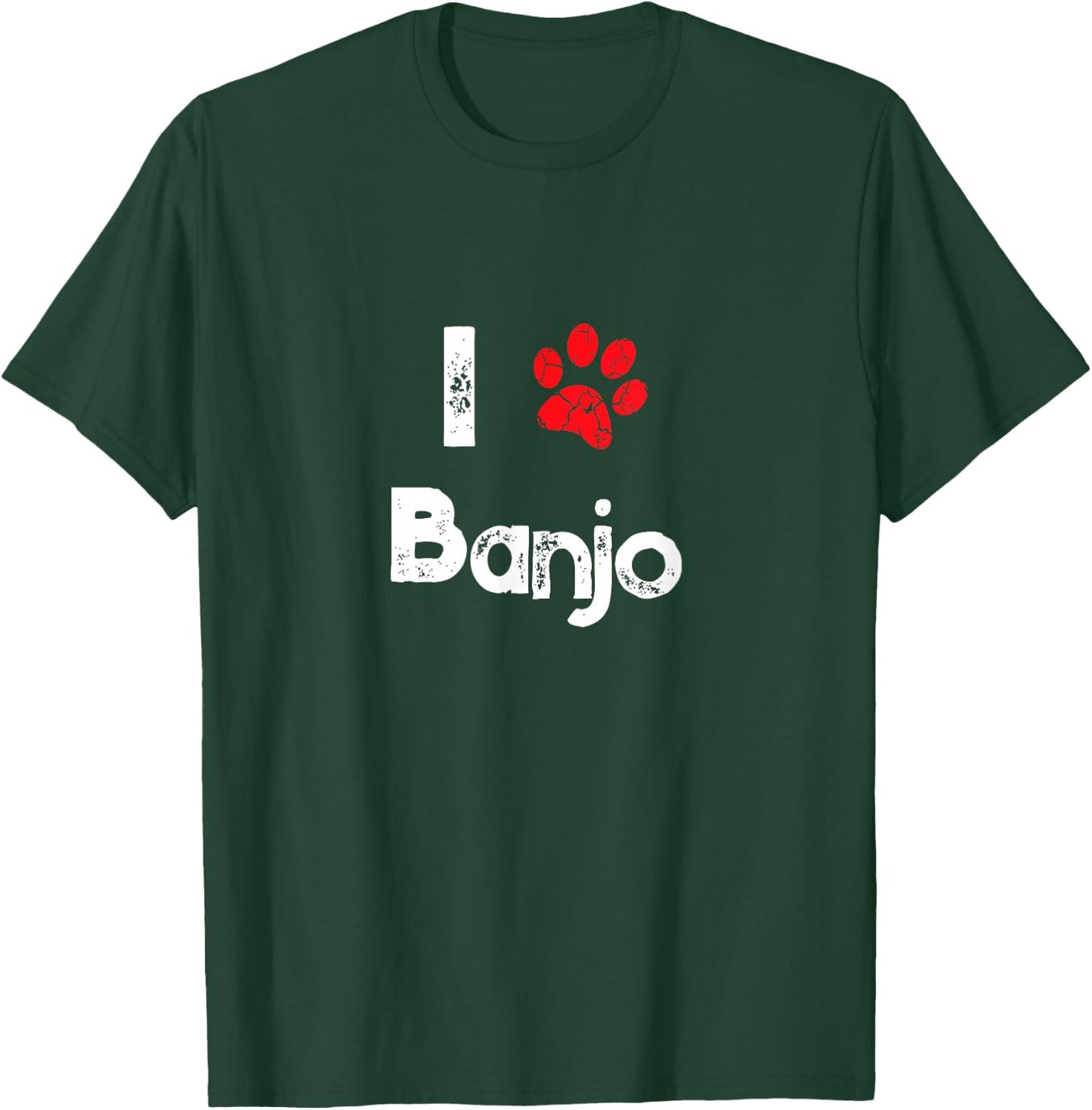 Cute Dog Name Banjo - Pet Puppy Dog Paw Lover Quote Gift T-Shirt - T-Shirt | Forest