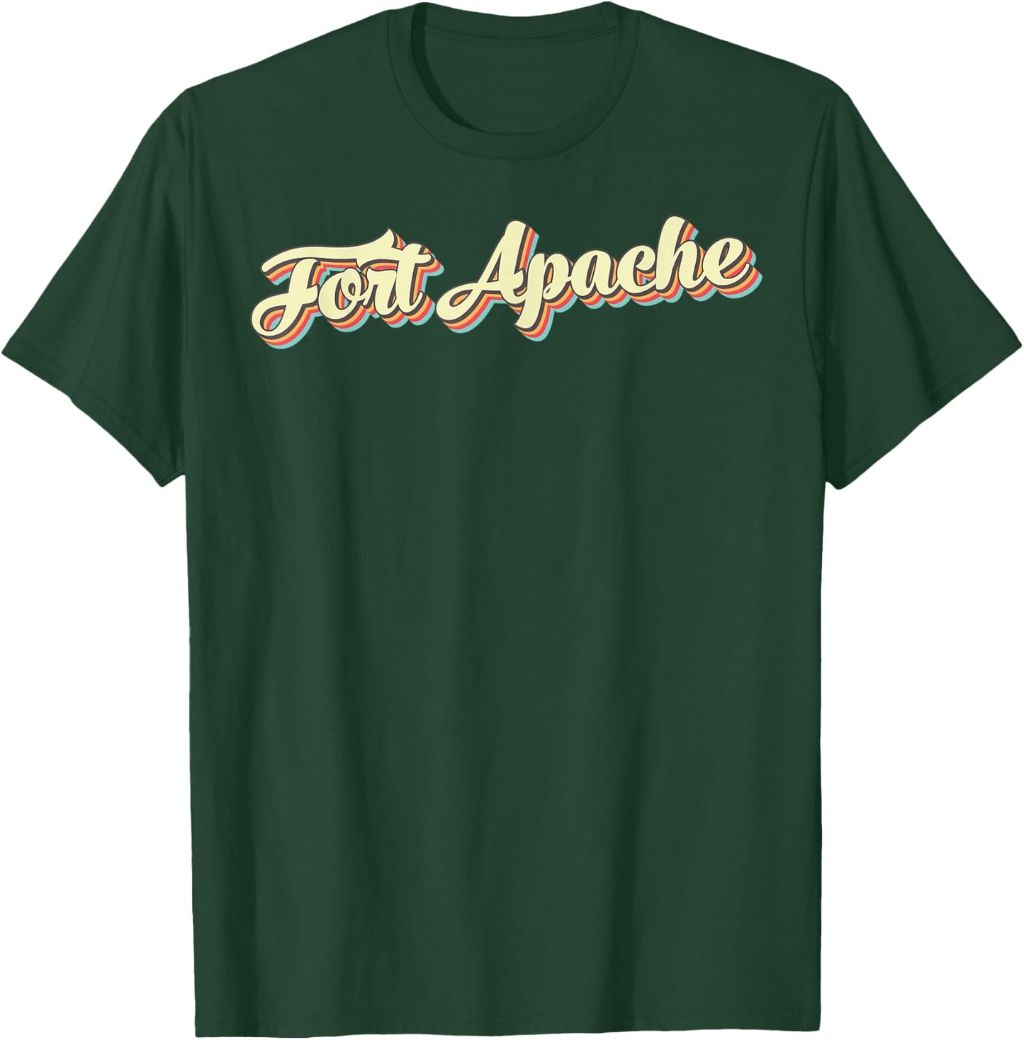 Fort Apache Retro Art Baseball Font Vintage T-Shirt - T-Shirt | Forest
