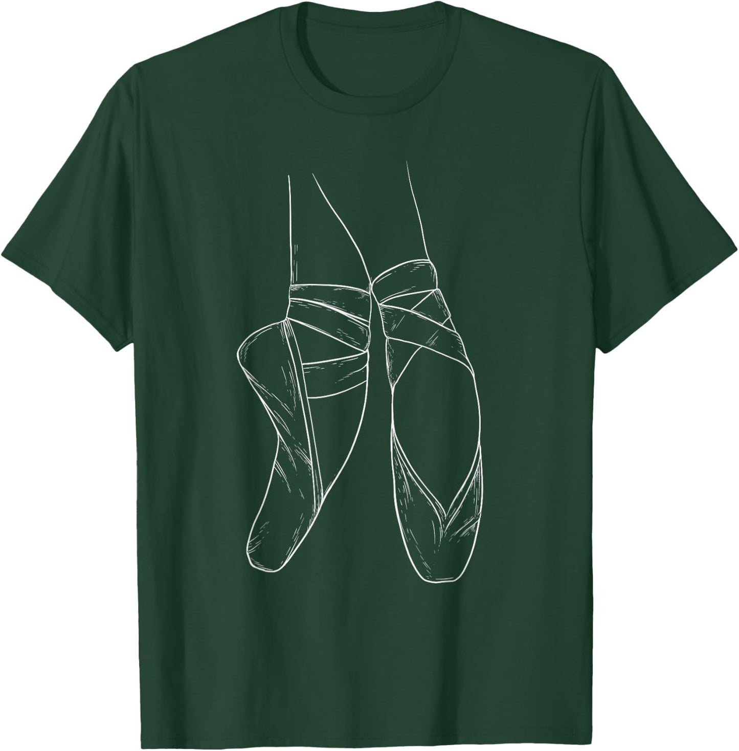 Toe Dancing - Female Ballet Dancer Ballerina Pointe Barre T-Shirt - T-Shirt | Forest