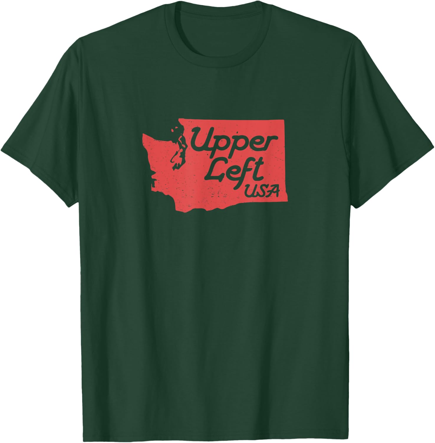 Upper Left USA T Shirt PNW Pacific Northwest T-Shirt - T-Shirt | Forest