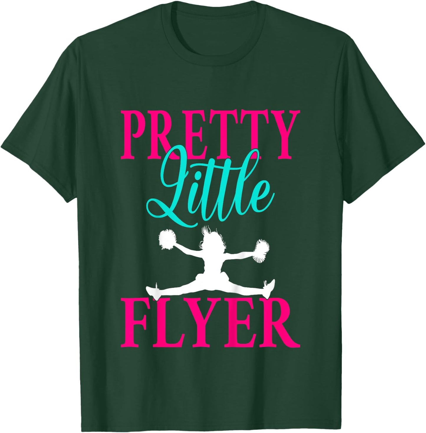 Kids Pretty Little Flyer Funny Cheerleading Cheerleader Girls T-Shirt - T-Shirt | Forest