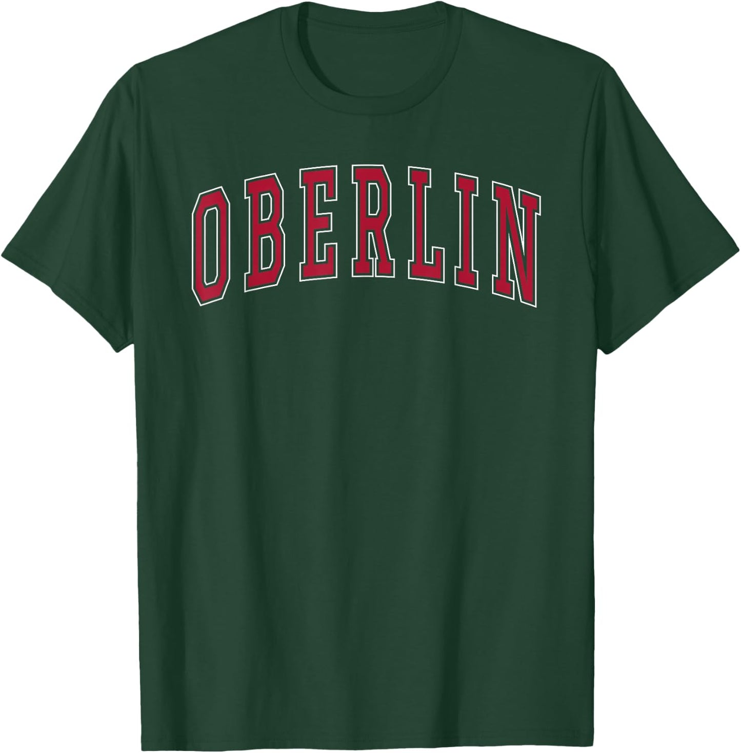 Oberlin Ohio Souvenir College Style Red Text T-Shirt - T-Shirt | Forest