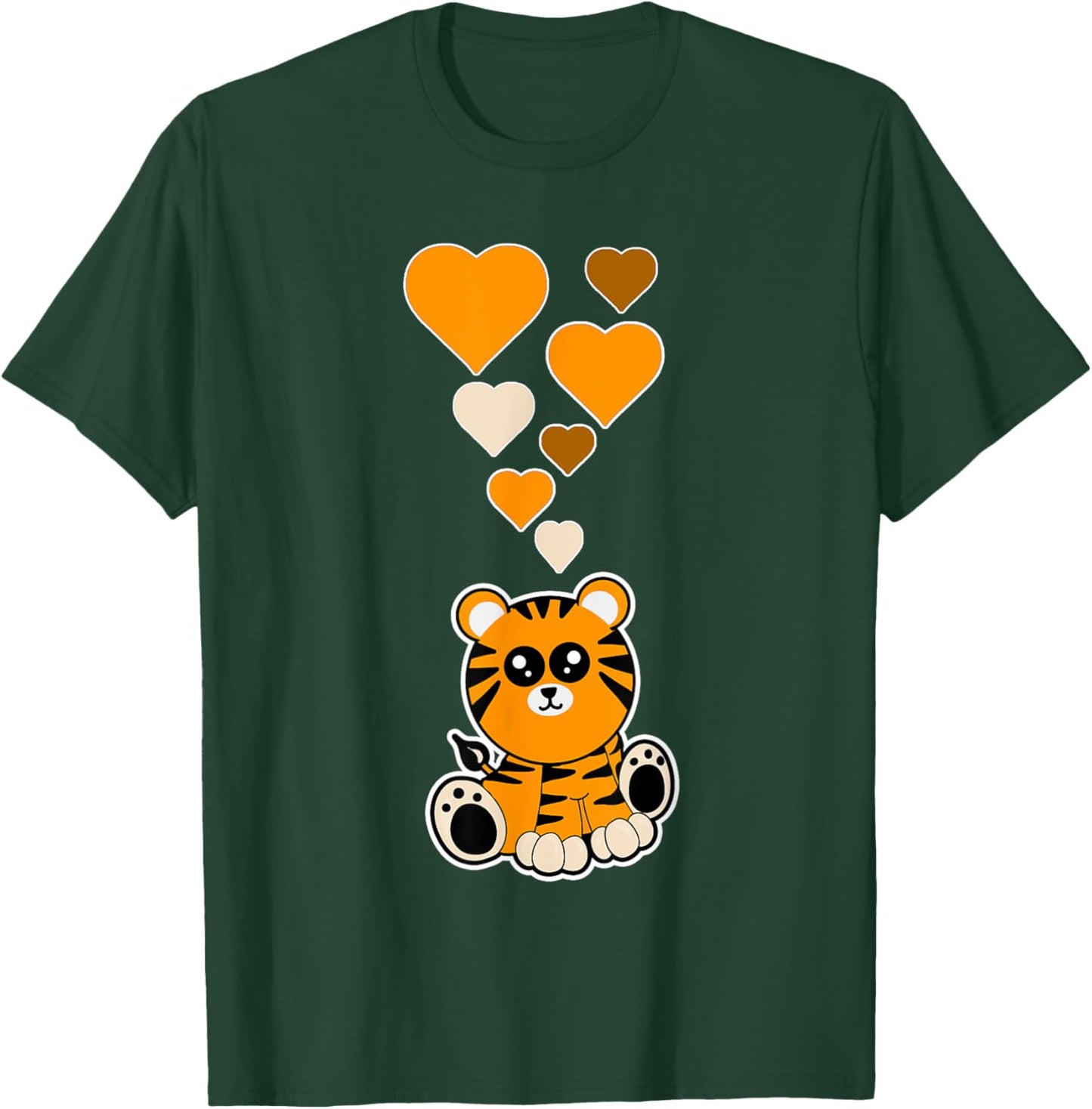 Cute Tiger Hearts - Tiger Lover I Love Tigers T-Shirt - T-Shirt | Forest