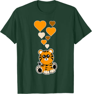 Cute Tiger Hearts - Tiger Lover I Love Tigers T-Shirt - T-Shirt | Forest
