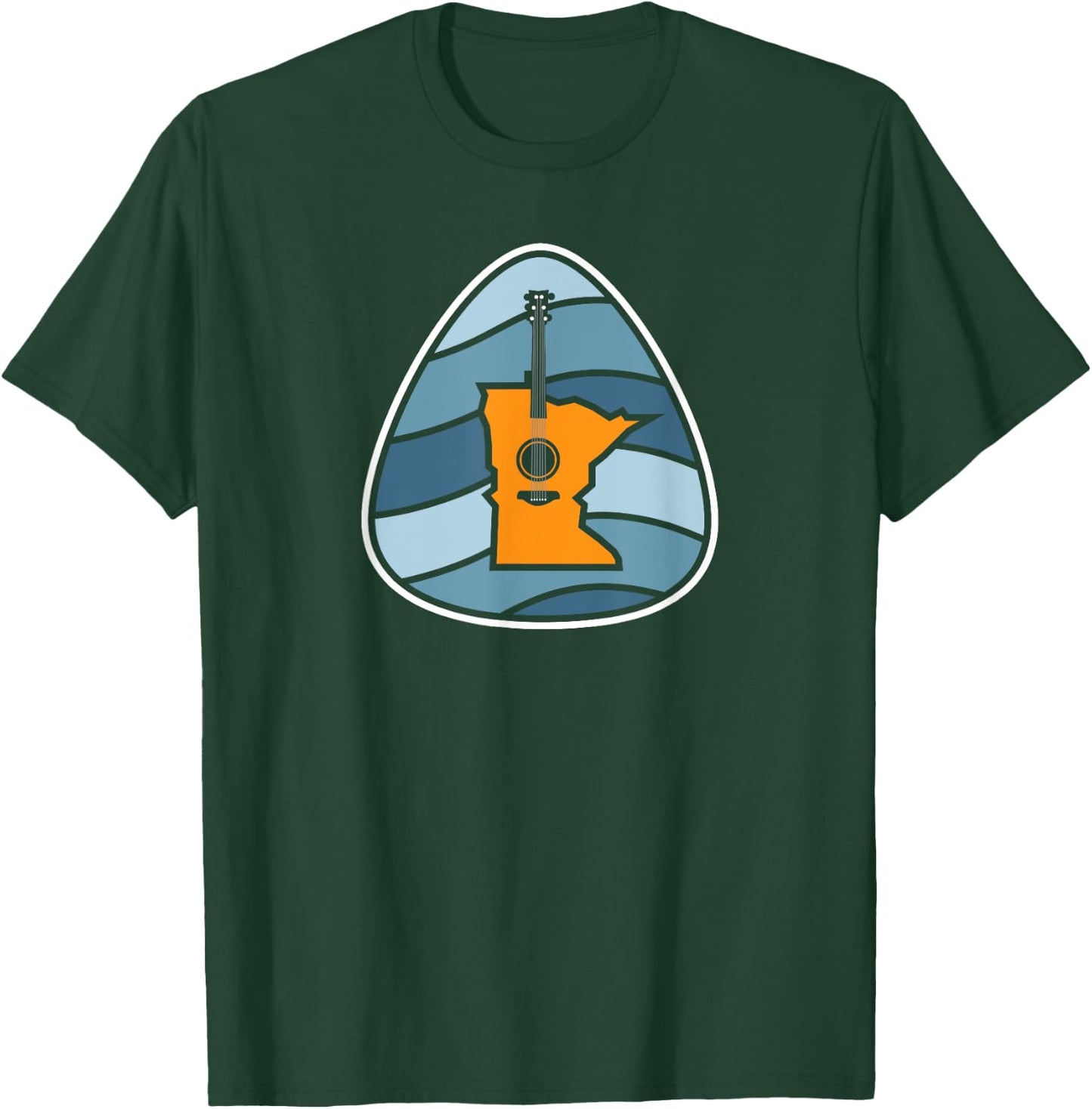 Retro Minnesota Music Acoustic Guitar Rock T-Shirt - T-Shirt | Forest