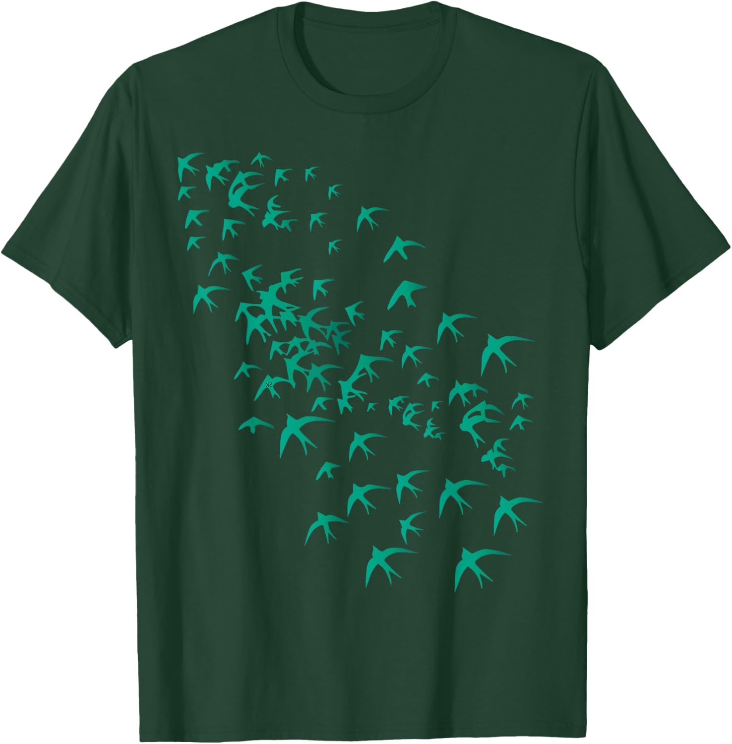 Flying Swarm of Swallows- Flock of Birds in the Sky & Nature T-Shirt - T-Shirt | Forest