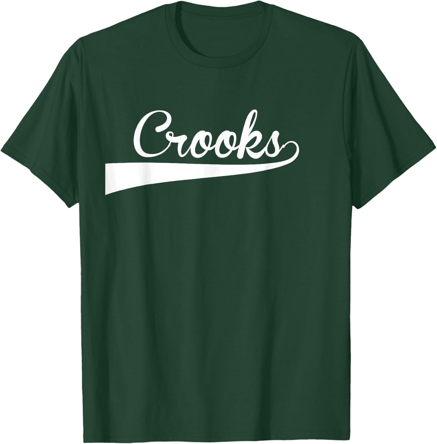 CROOKS Baseball Vintage Retro Font T-Shirt - T-Shirt | Forest
