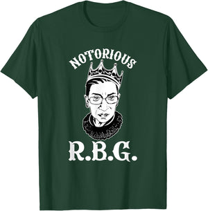 Notorious Ruth Bader Ginsburg RBG Queen Crown Rights T-Shirt - T-Shirt | Forest