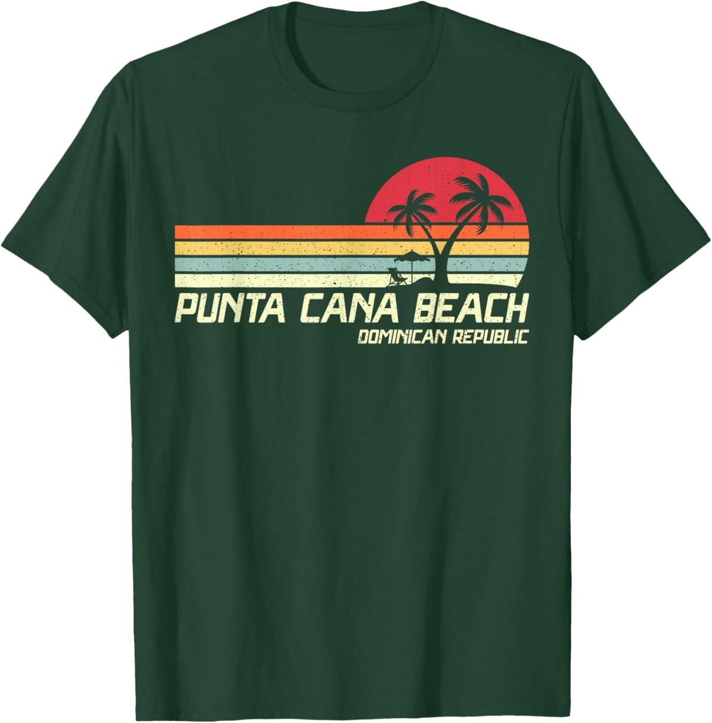 Summer Vacation Vintage Dominican Republic Punta Cana Beach Women Kids T-Shirt - T-Shirt | Forest