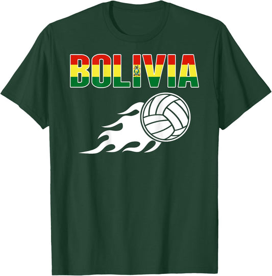Bolivia Volleyball Fans Jersey - Bolivian Flag Sport Lovers T-Shirt - T-Shirt | Forest
