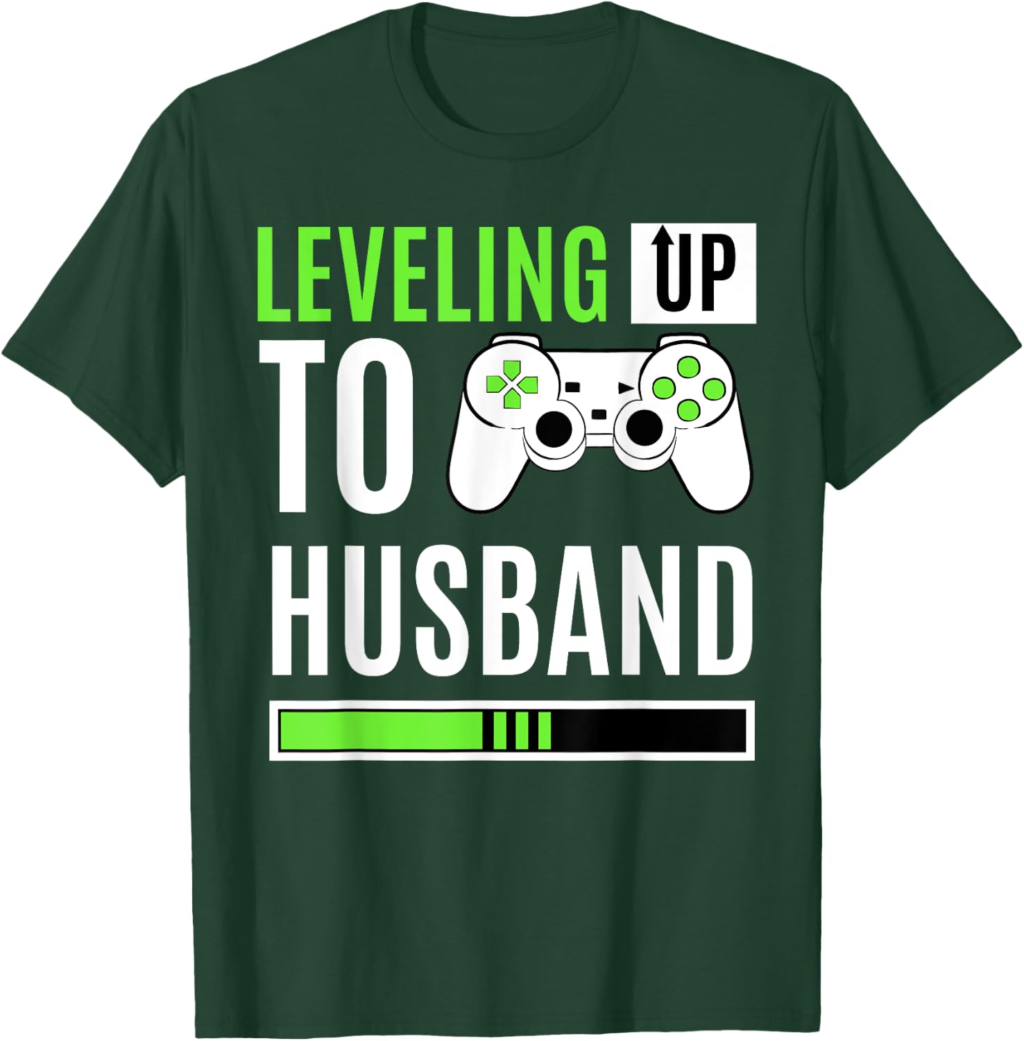 Leveling Up To Husband Gaming Gender Reveal Announcement T-Shirt - T-Shirt | Forest