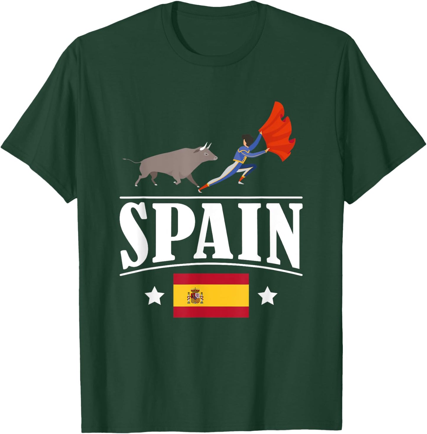 Spain Flag Bull Fighting Spanish T-Shirt - T-Shirt | Forest