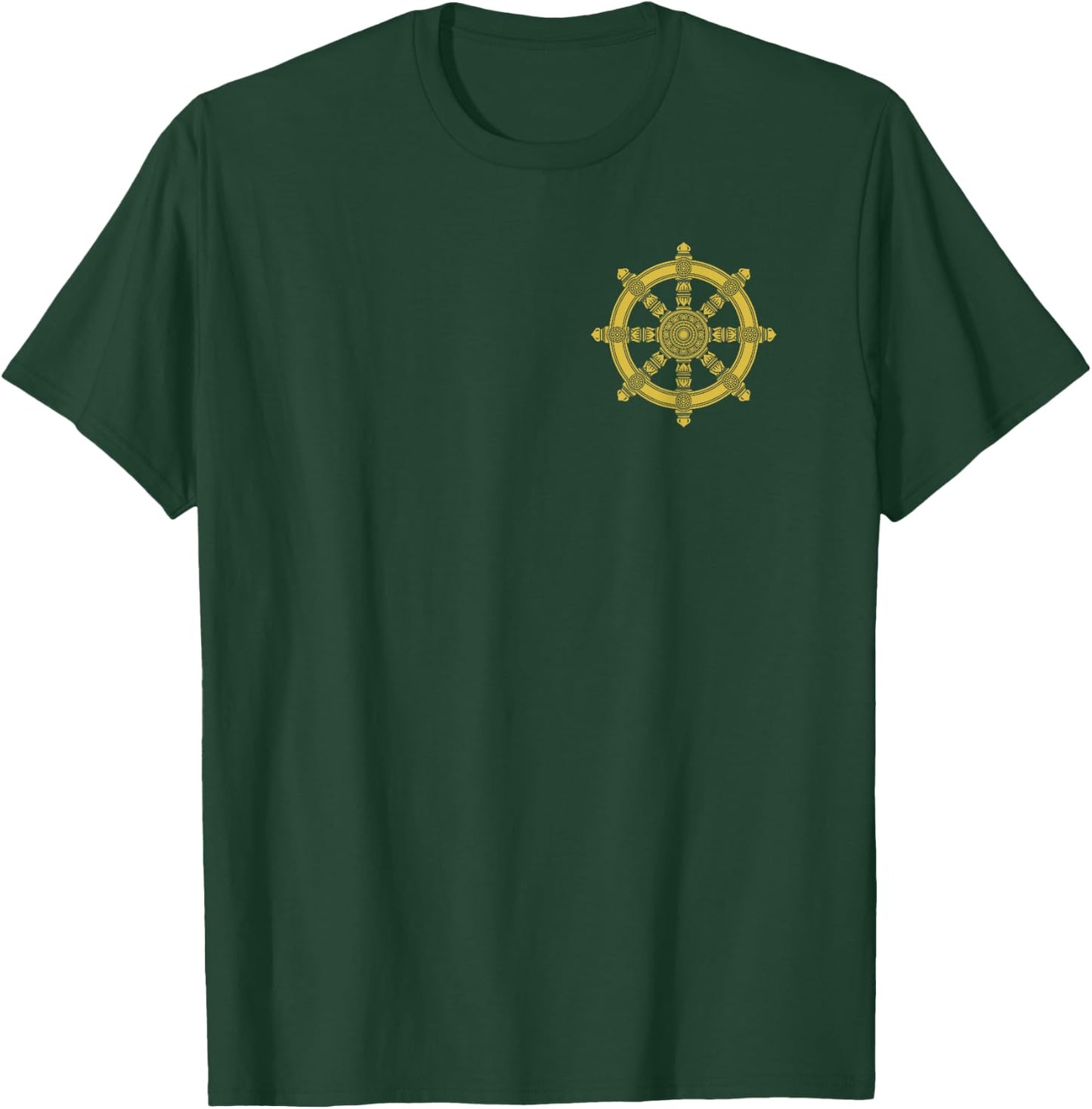 Dharma Wheel Buddha Dhamma Chakra Buddhism Side T-Shirt - T-Shirt | Forest