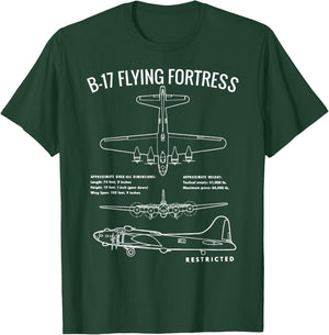 World War 2 B-17 Bomber WW2 Warplane-B17 Flying Fortress T-Shirt - T-Shirt | Forest