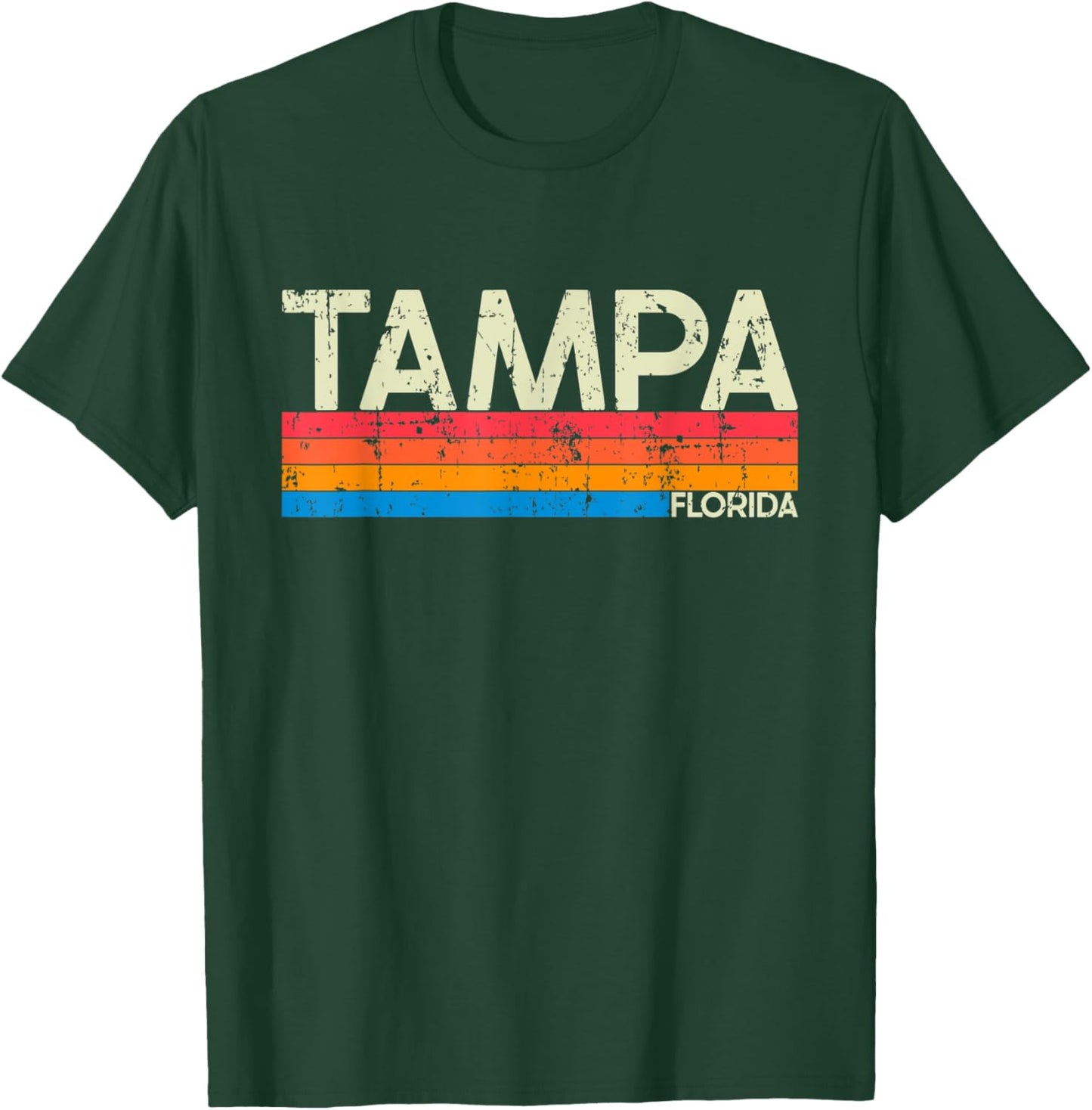 Vintage Retro Tampa Florida Distressed T-Shirt - T-Shirt | Forest