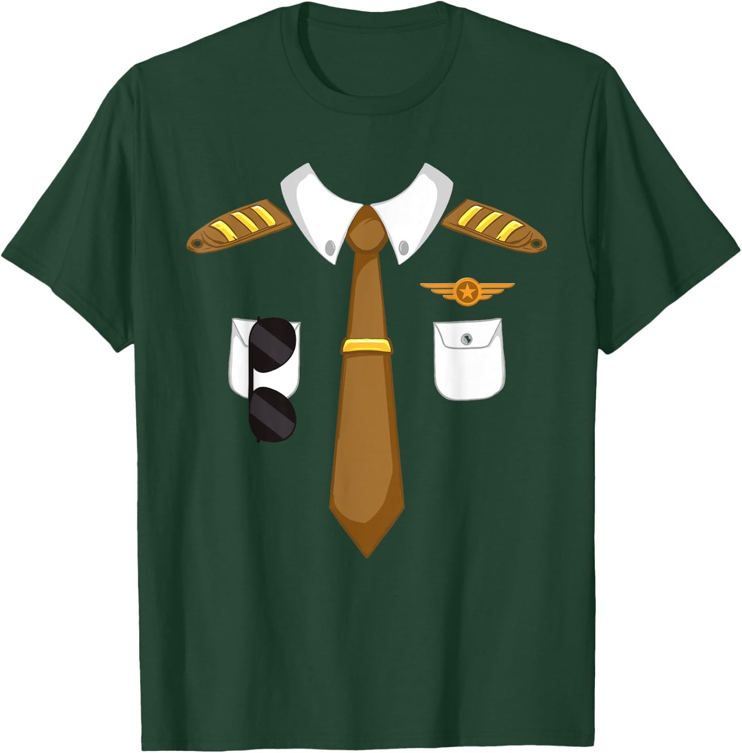 Airline Pilot Costume - Aviation Airplane Aircraft Lover T-Shirt - T-Shirt | Forest