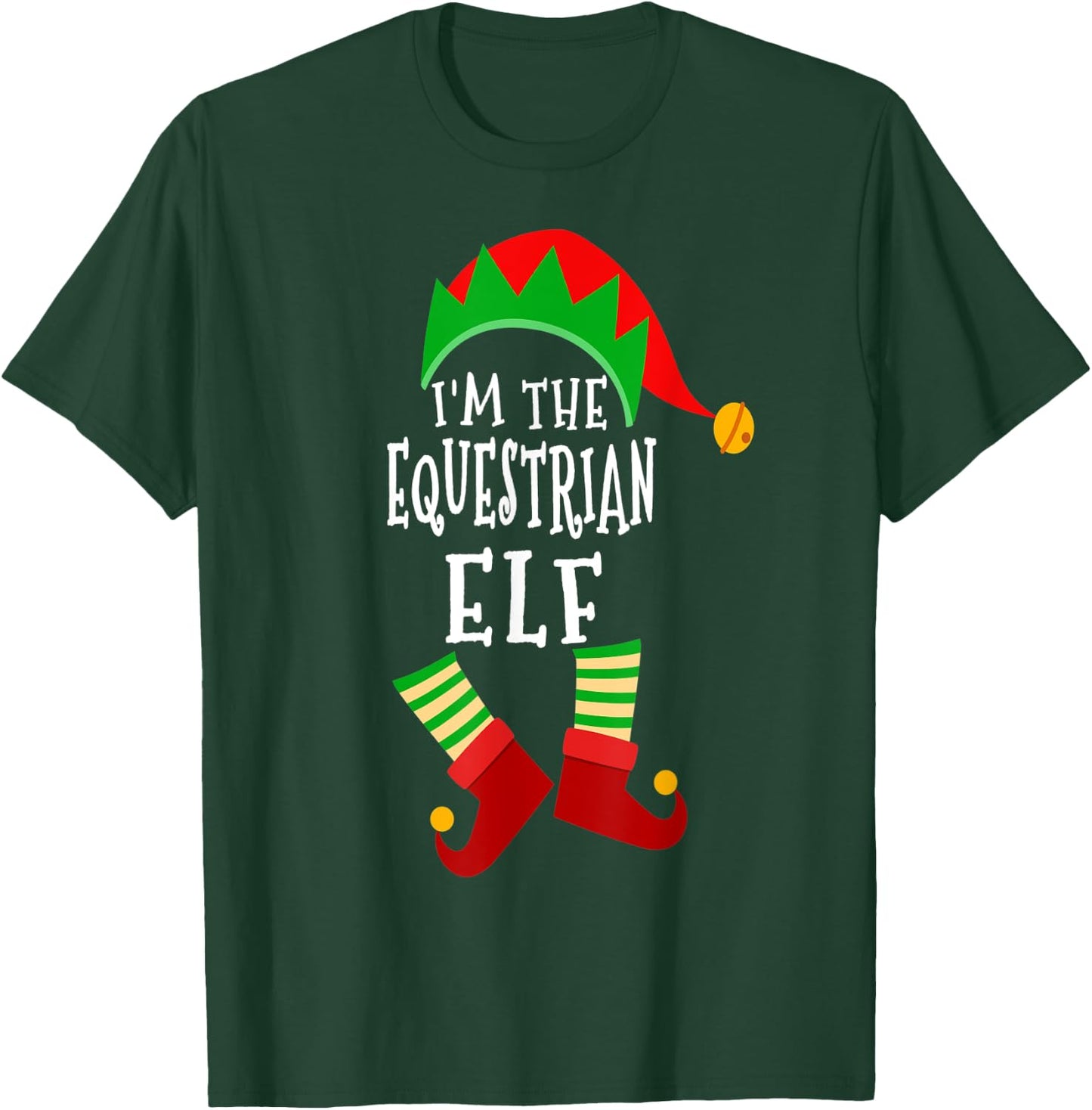 Equestrian Elf Matching Family Group Christmas Elf Costume T-Shirt - T-Shirt | Forest
