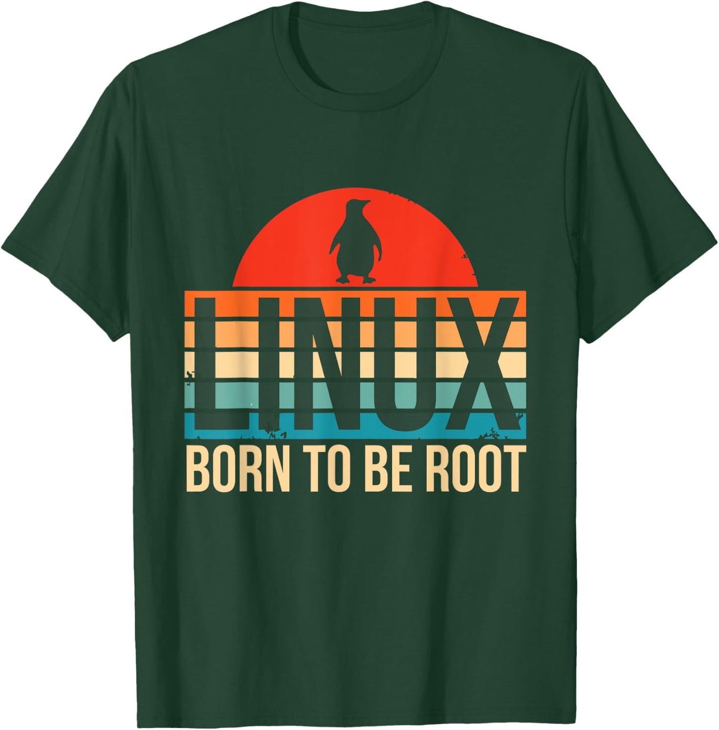 Linux Retro Born To Be Root Motto for Computer scientist T-Shirt - T-Shirt | Forest
