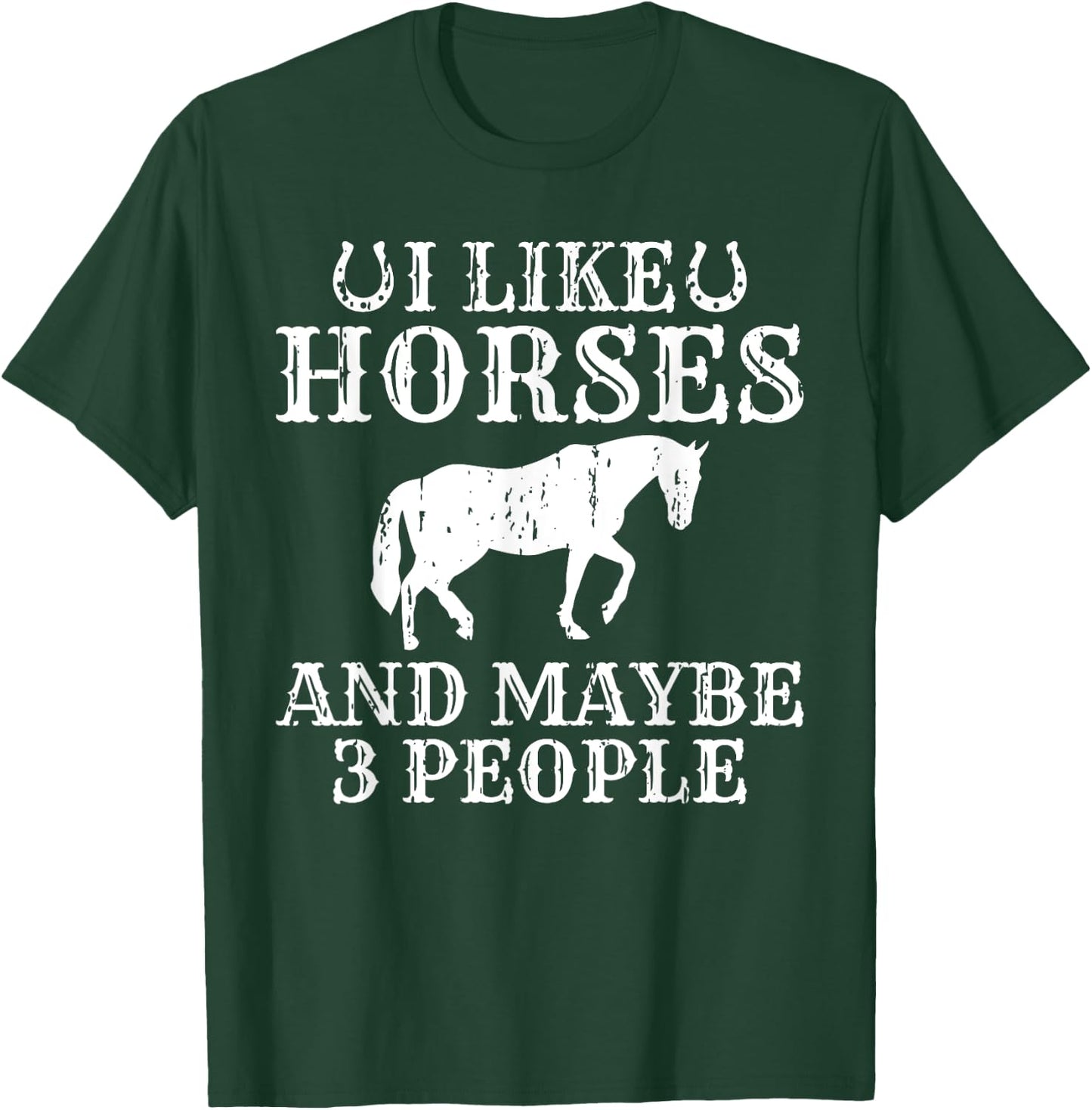 I like Horses and maybe 3 People Horse Riding T-Shirt - T-Shirt | Forest