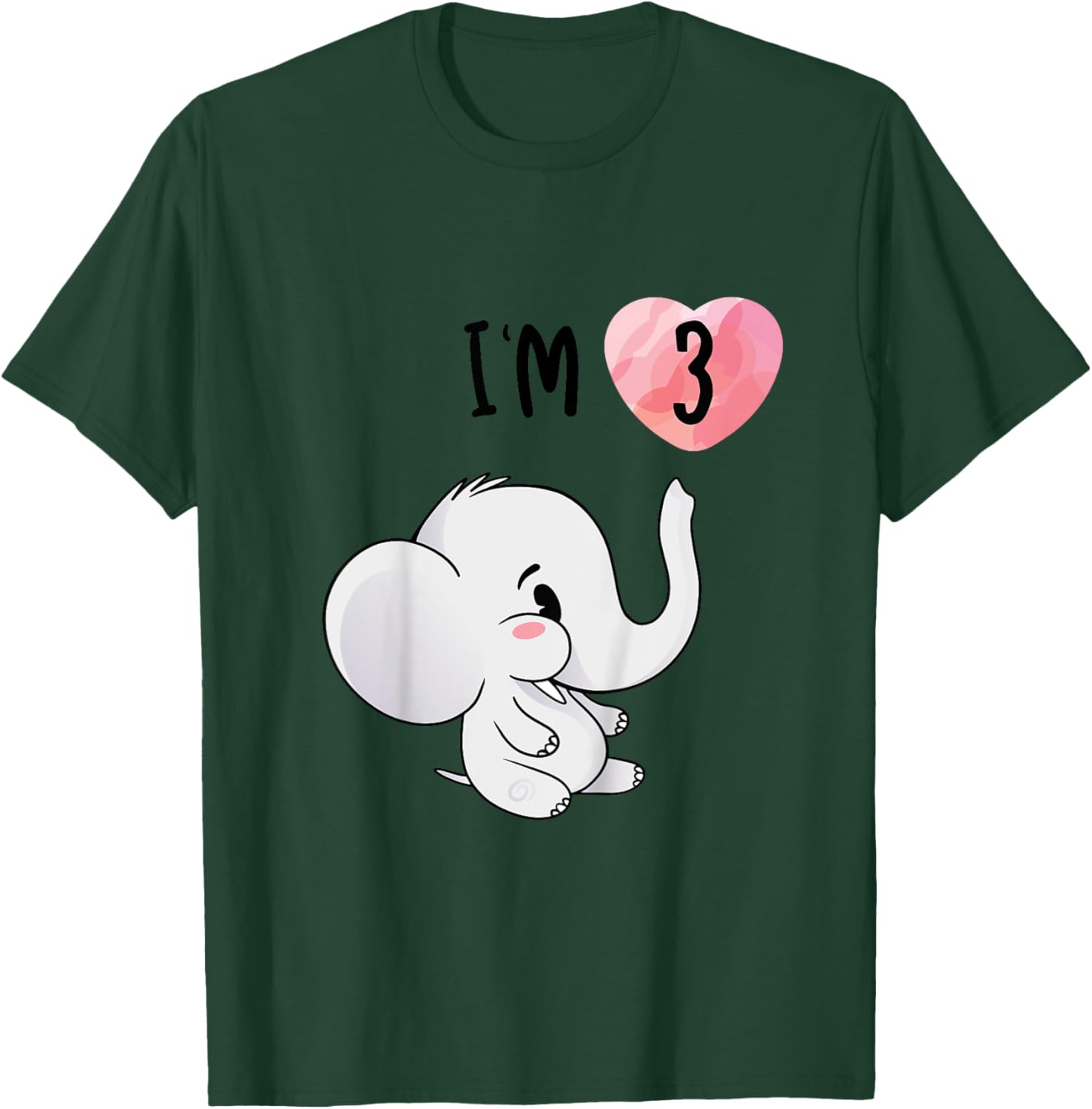 Elephant Birthday Shirt 3 Years Old Birthday Outfit Kids T-Shirt - T-Shirt | Forest