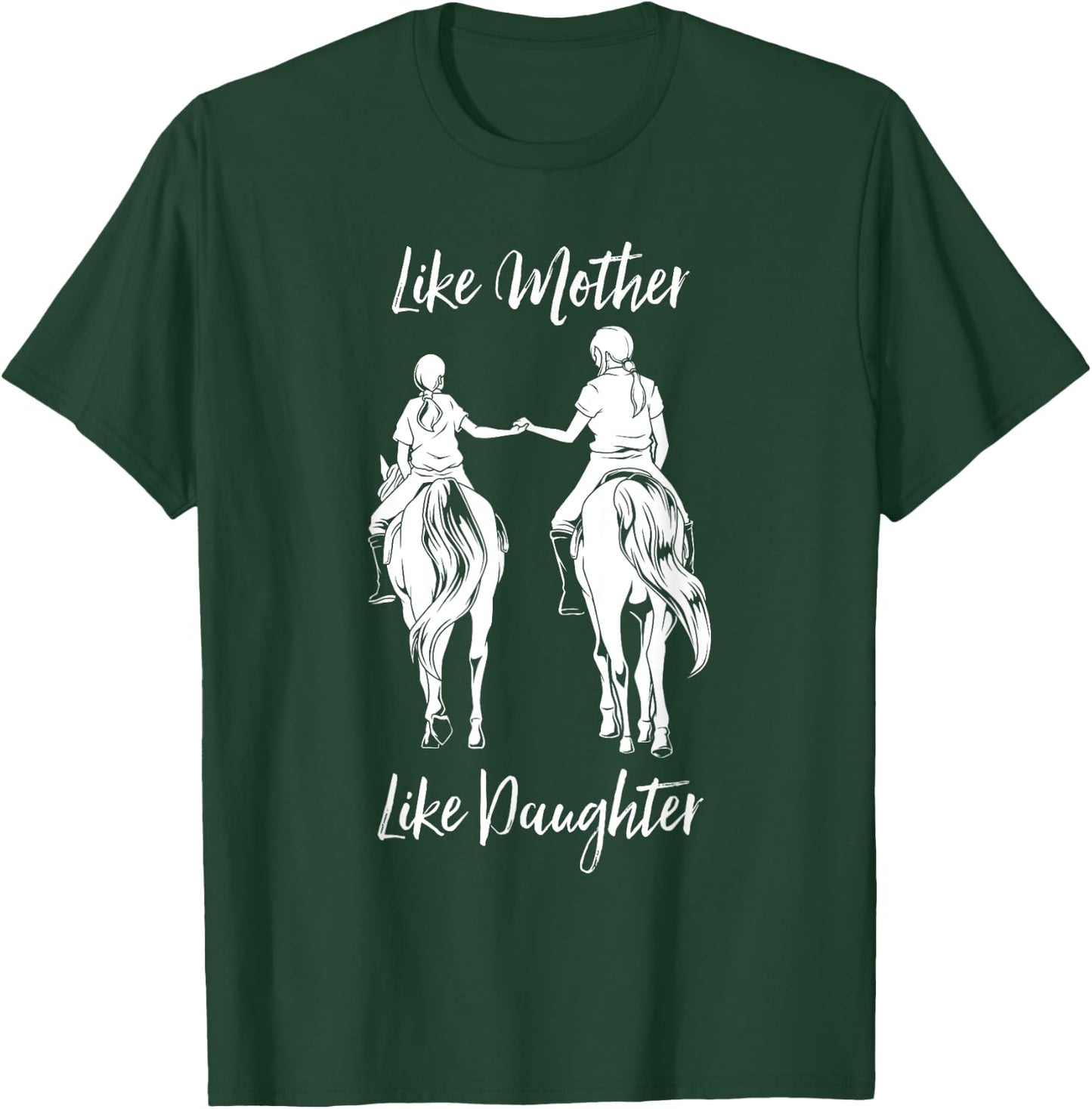Horse Riding - Mom and Daughter T-Shirt - T-Shirt | Forest