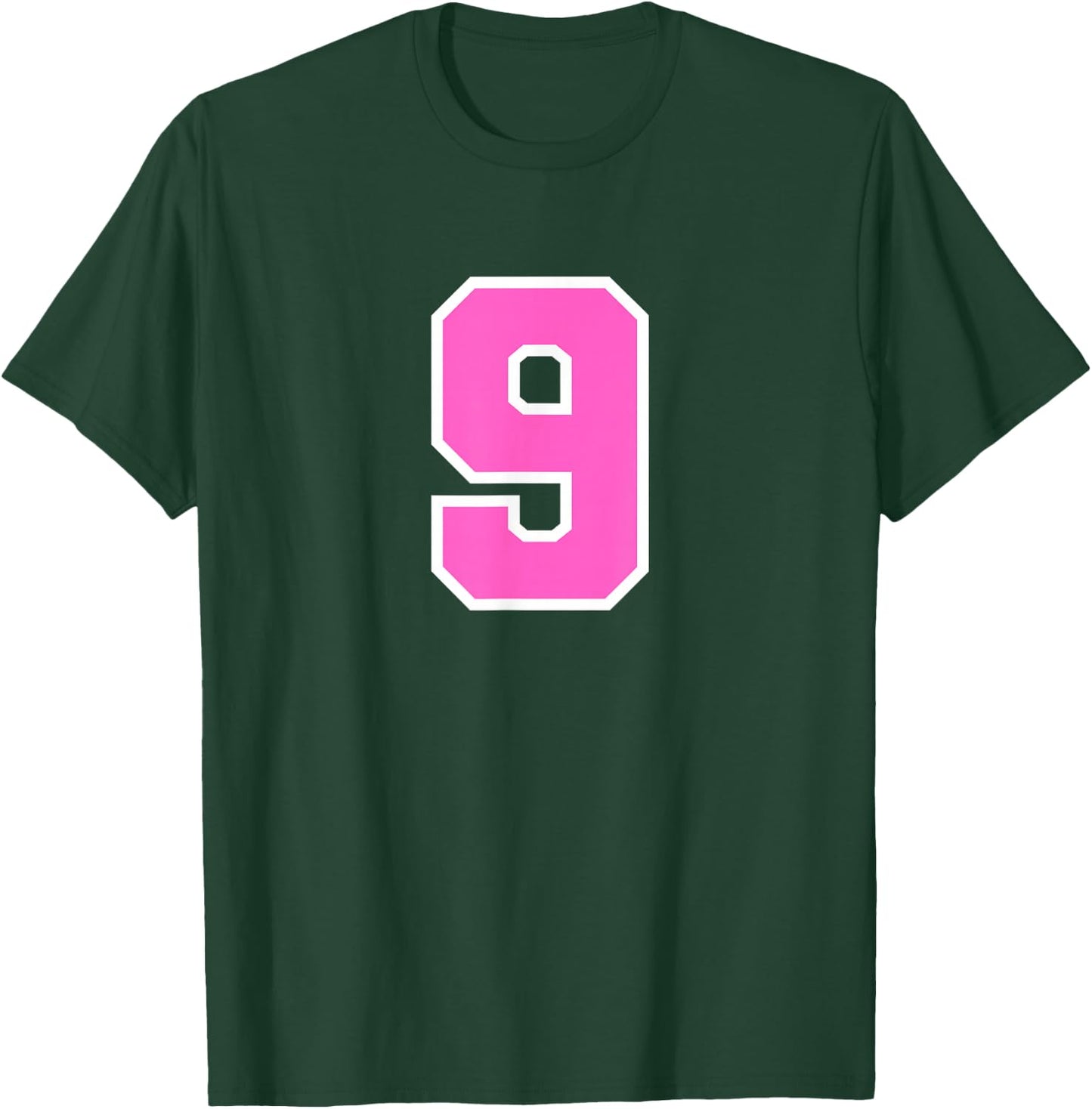Pink Sports Team Number #9 T-Shirt - T-Shirt | Forest