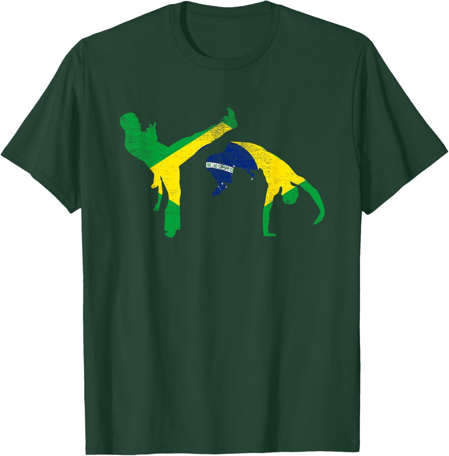 Brazil Flag Capoeira Dancer MMA Afro Brazilian Kick Fighter T-Shirt - T-Shirt | Forest