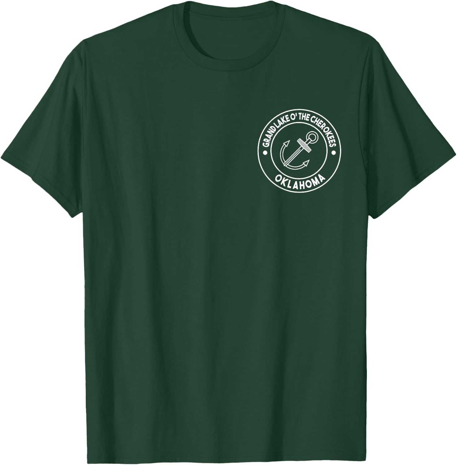 Graphic Grand Lake O' the Cherokees Oklahoma Pocket Logo T-Shirt - T-Shirt | Forest