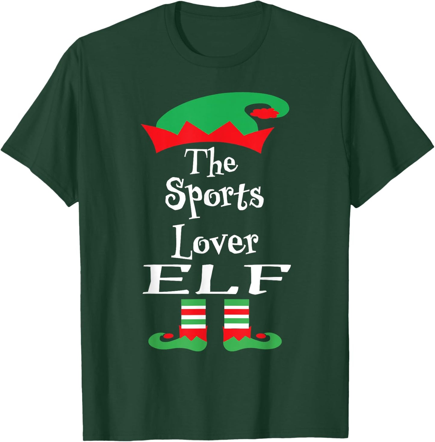 Funny The Sports Lover Elf Shirt Christmas Matching Family T-Shirt - T-Shirt | Forest
