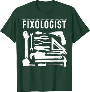 Funny Fixologist Gift Cool Handyman Carpenter Men Women DIY T-Shirt - T-Shirt | Forest
