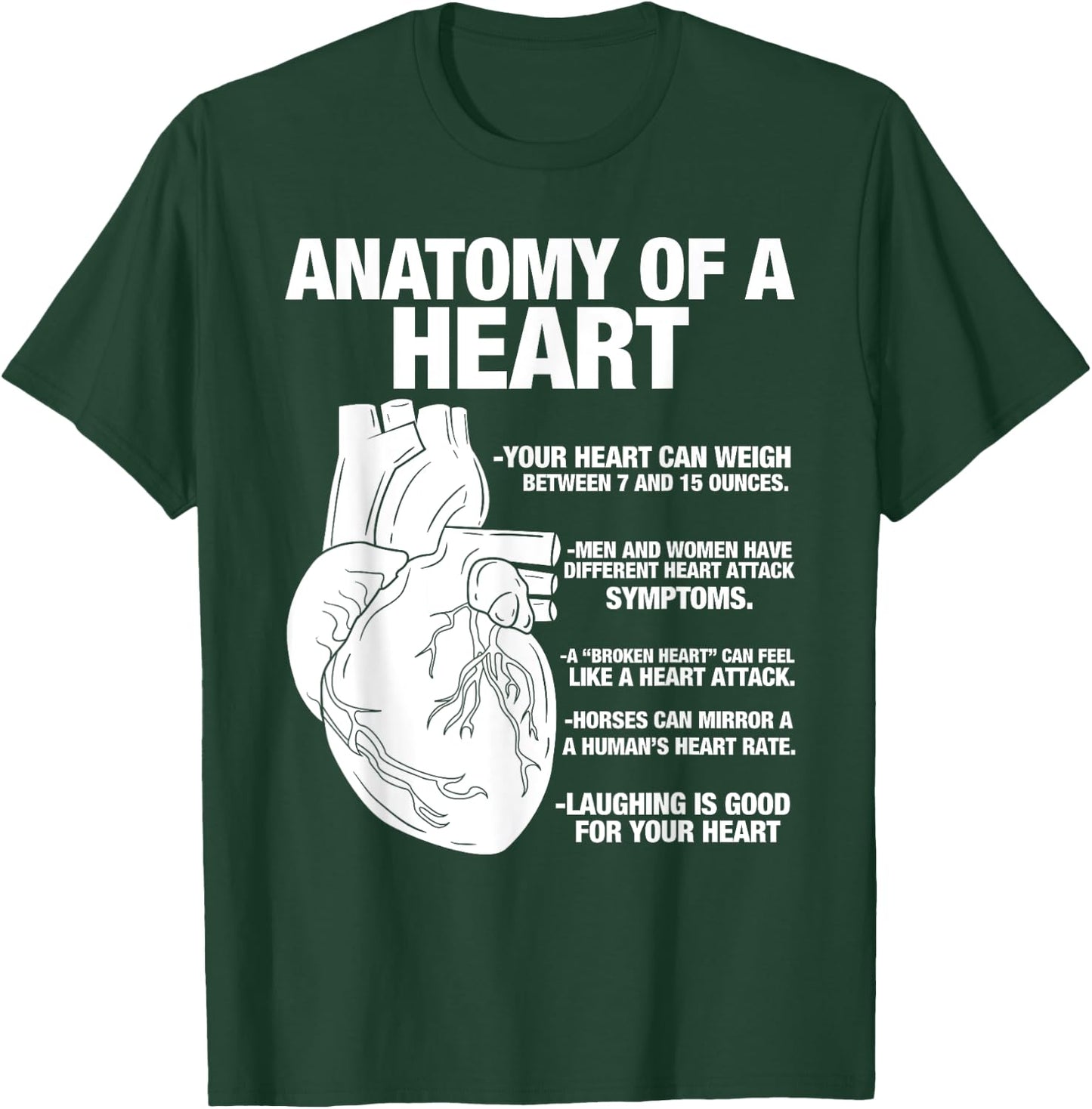 Anatomical Heart - Cool Cardiologist Design T-Shirt - T-Shirt | Forest