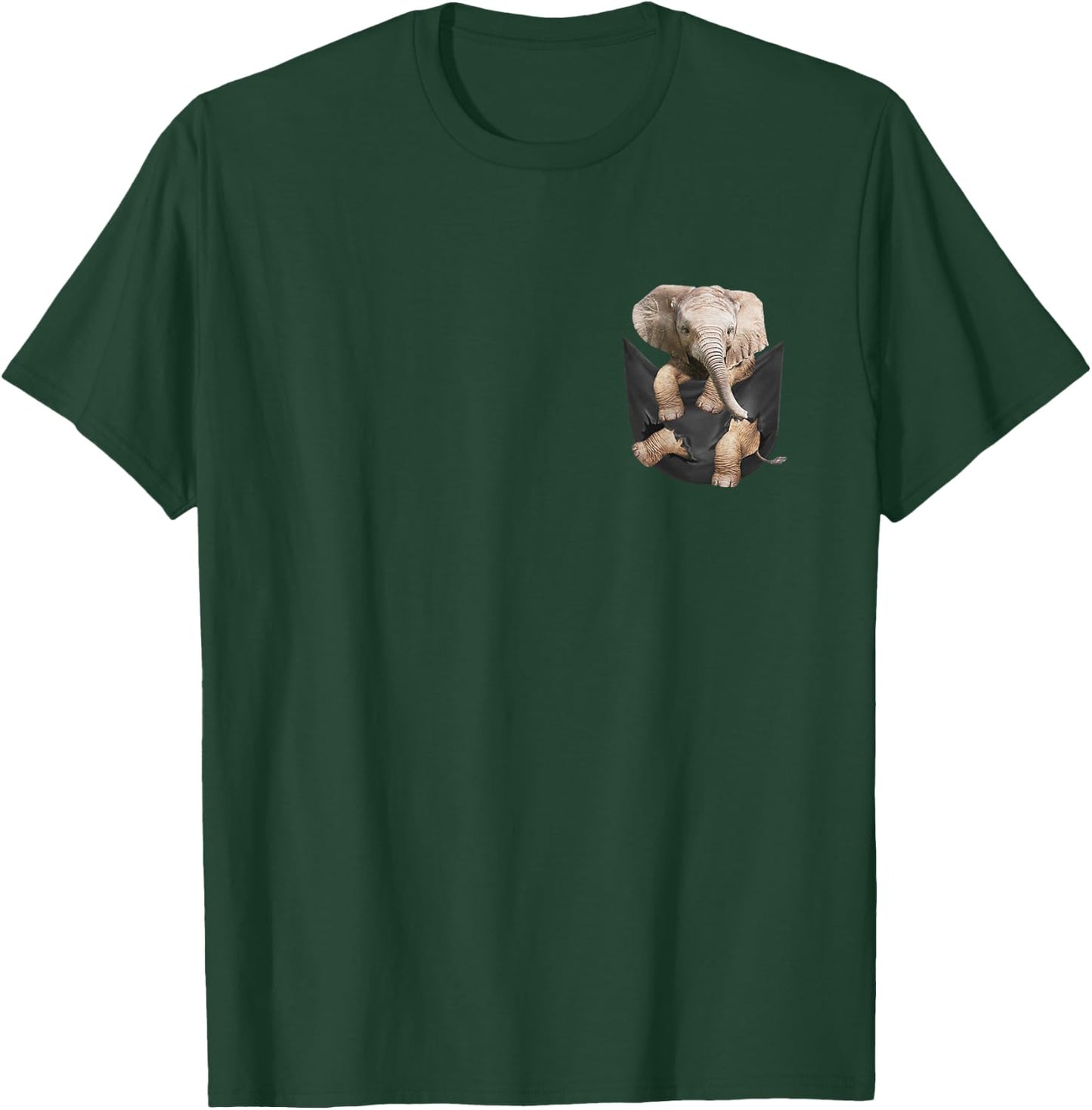 Elephant In Pocket Shirt Cute Elephant Lover Gift T-Shirt - T-Shirt | Forest