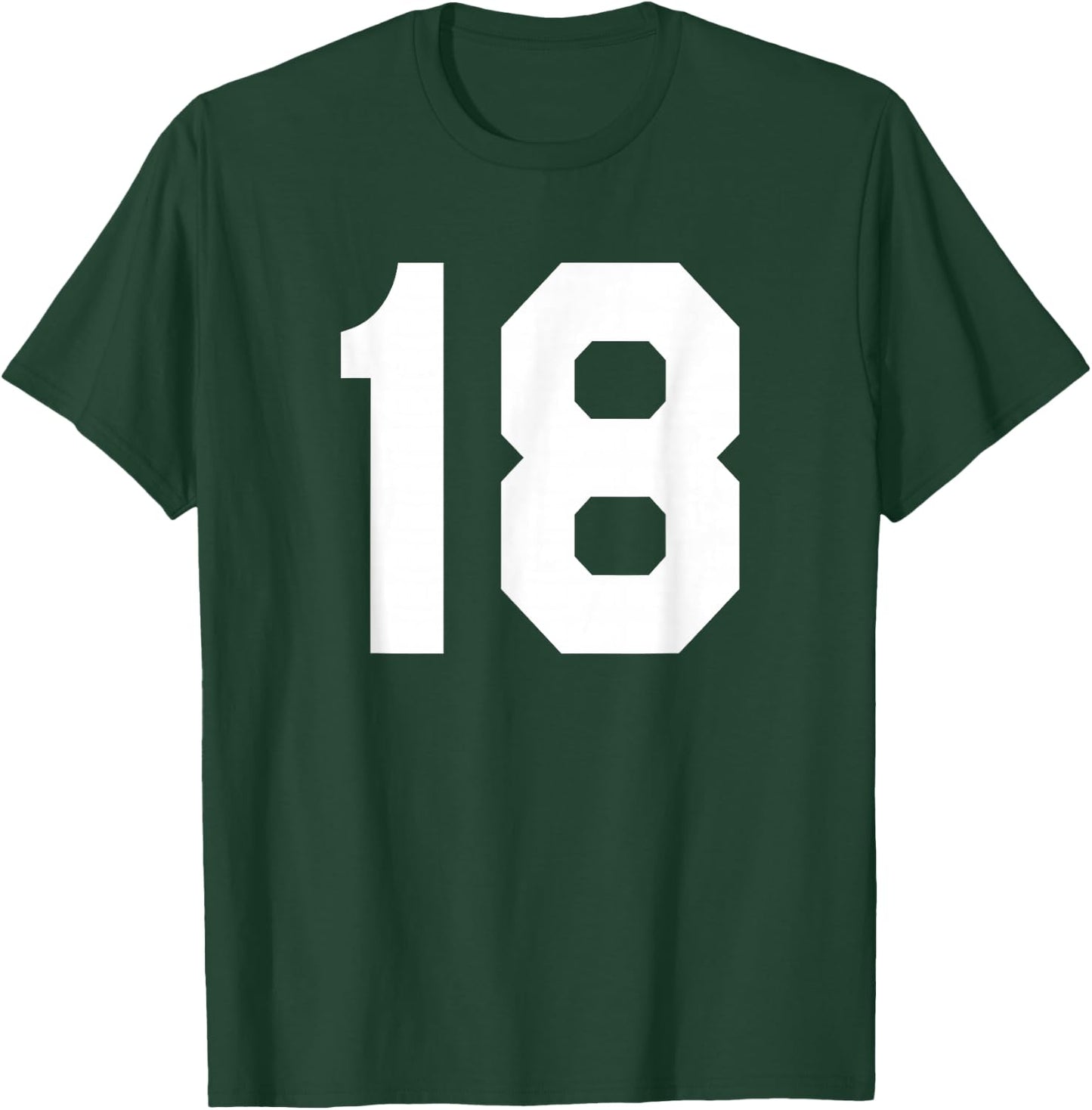 Number 18 Sports Jersey Front and Back Team Player T-Shirt - T-Shirt | Forest