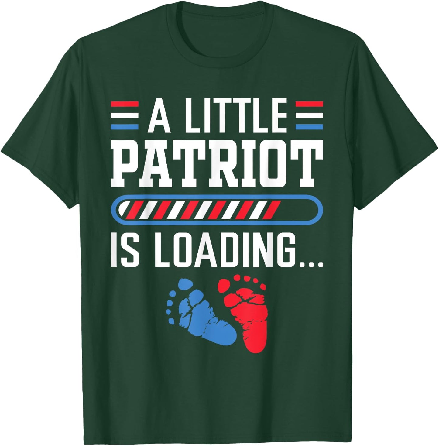 A Little Patriot Loading 4th of July Pregnancy Announcement T-Shirt - T-Shirt | Forest