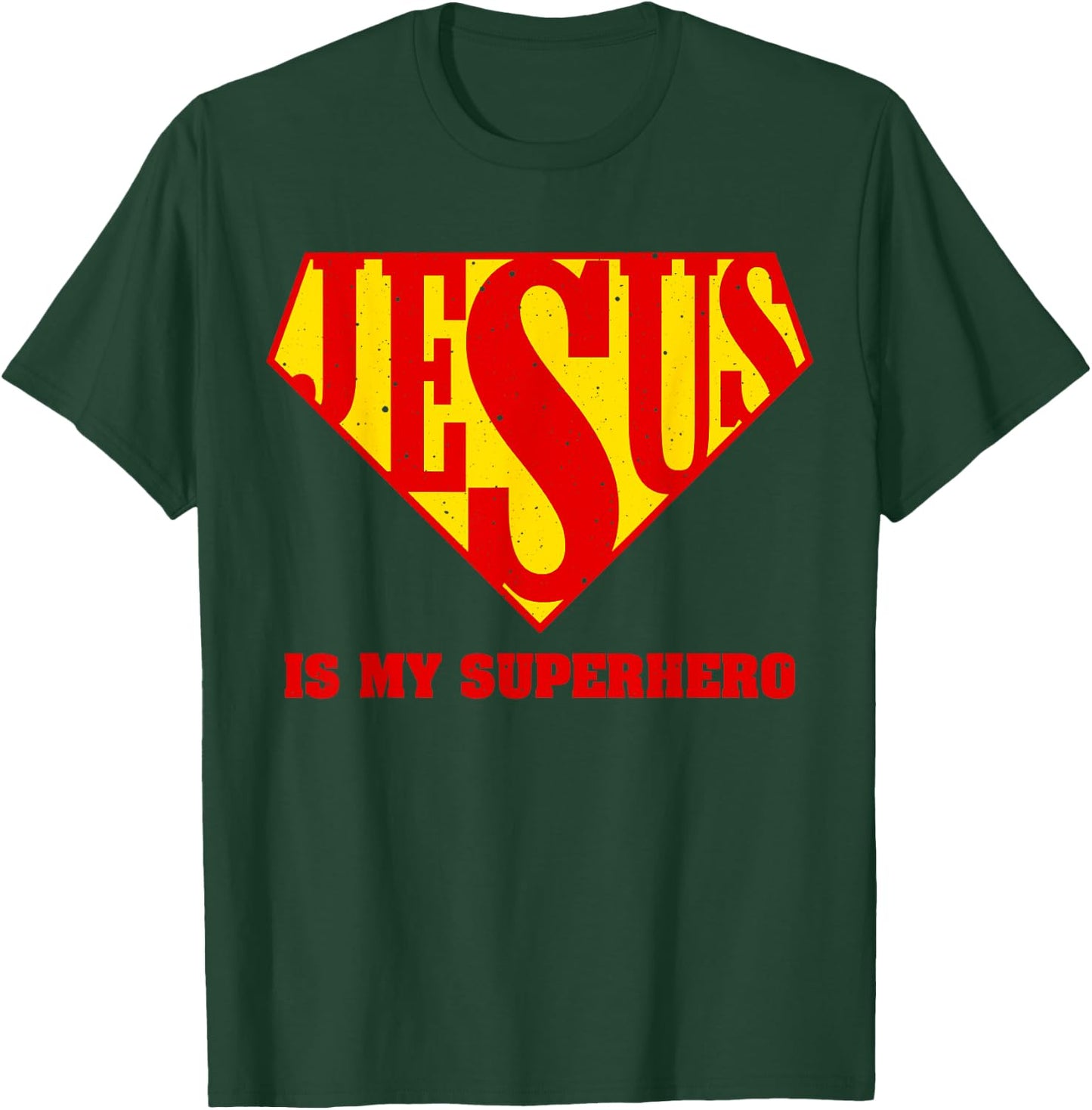 Cute Jesus Design For Boys Men Women Jesus Superhero Faith T-Shirt - T-Shirt | Forest