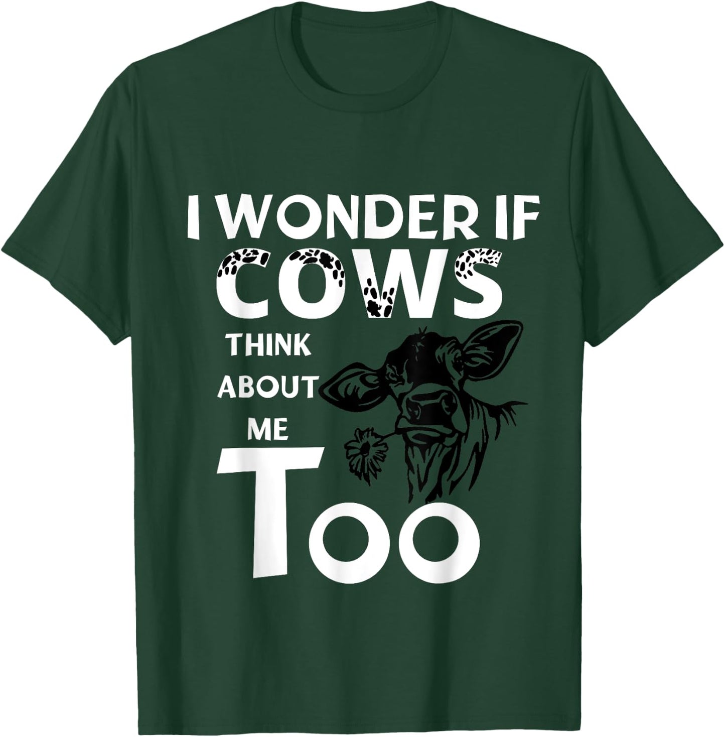 Funny I wonder if cows think about me too christmas cow T-Shirt - T-Shirt | Forest