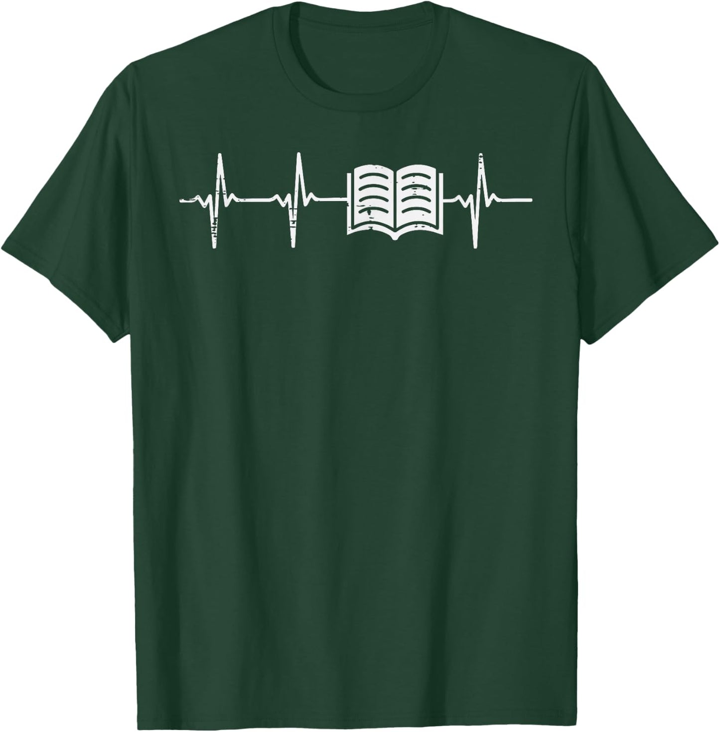 Heartbeat Book Reading Bookworm Librarian Teacher Men Women T-Shirt - T-Shirt | Forest