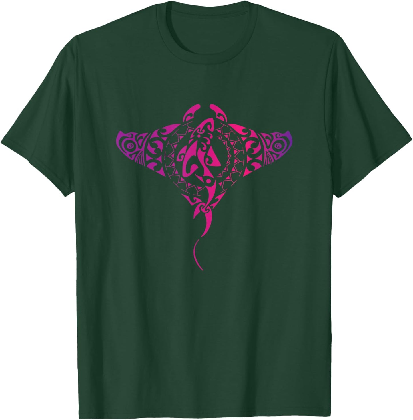 Hawaii Tribal Manta Ray Hawaiian Shirt Shark Lover T-Shirt - T-Shirt | Forest