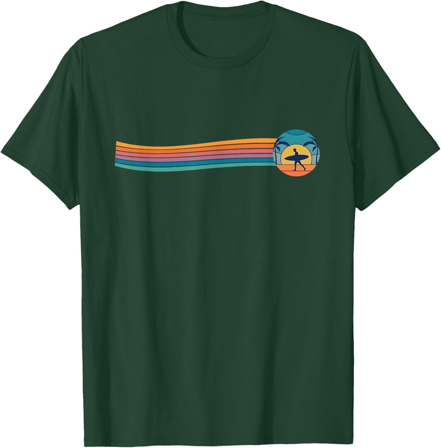 Surfboard Surf Surfer Surfboarder Retro Vintage T-Shirt - T-Shirt | Forest