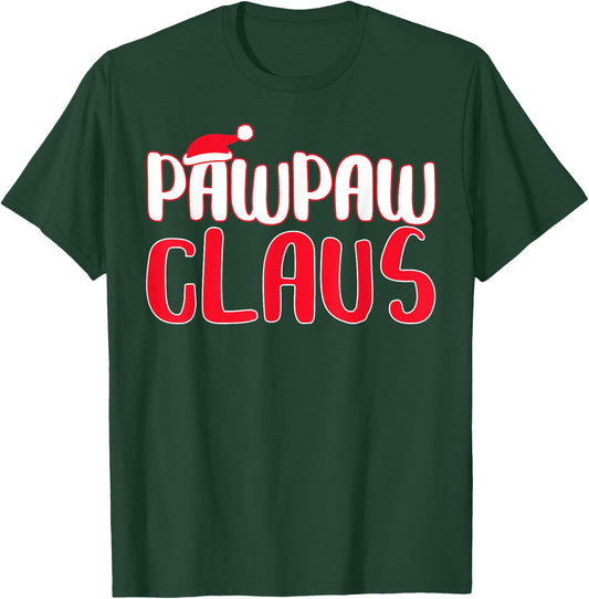 Pawpaw Claus - Men's Black Santa Christmas Shirt - Small - Short Sleeve - Cotton 65%, Polyester 35% T-Shirt - T-Shirt | Forest