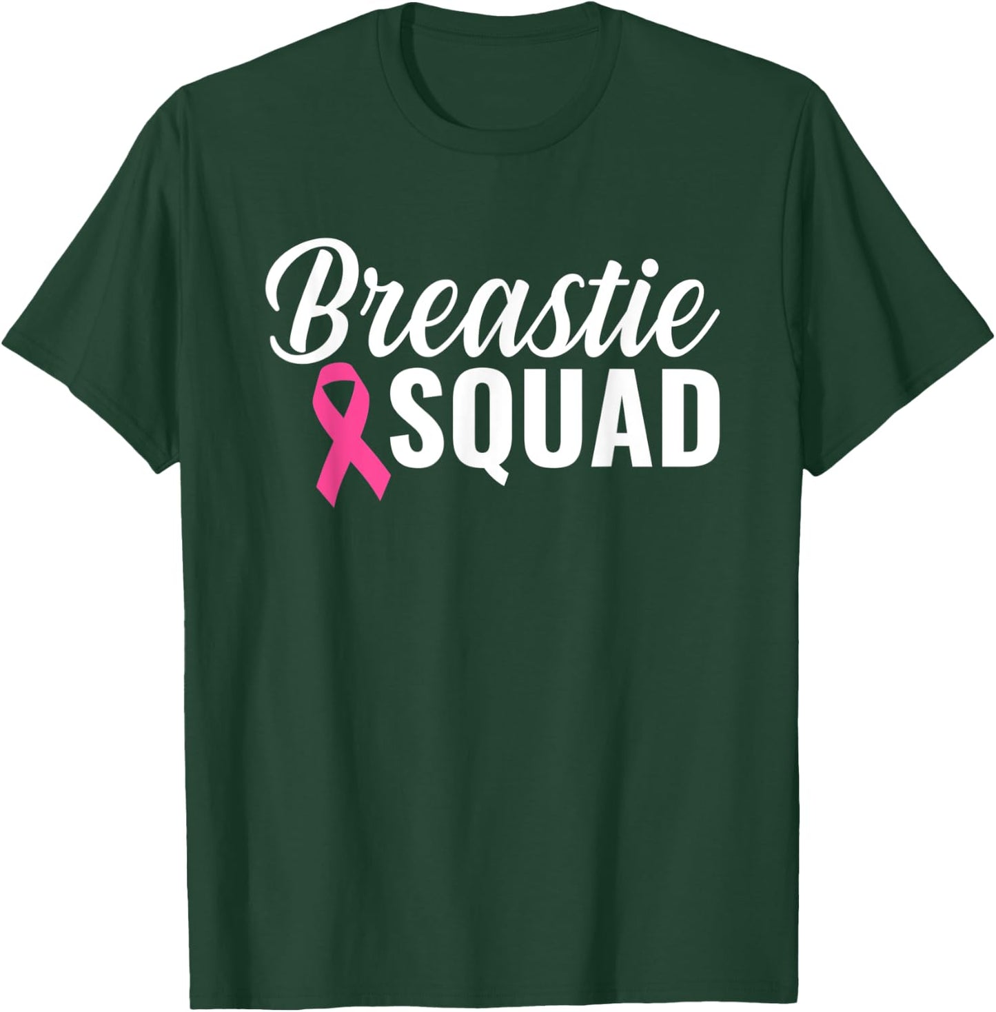 Breastie Squad Pink Ribbon Breast Cancer Awareness Month T-Shirt - T-Shirt | Forest