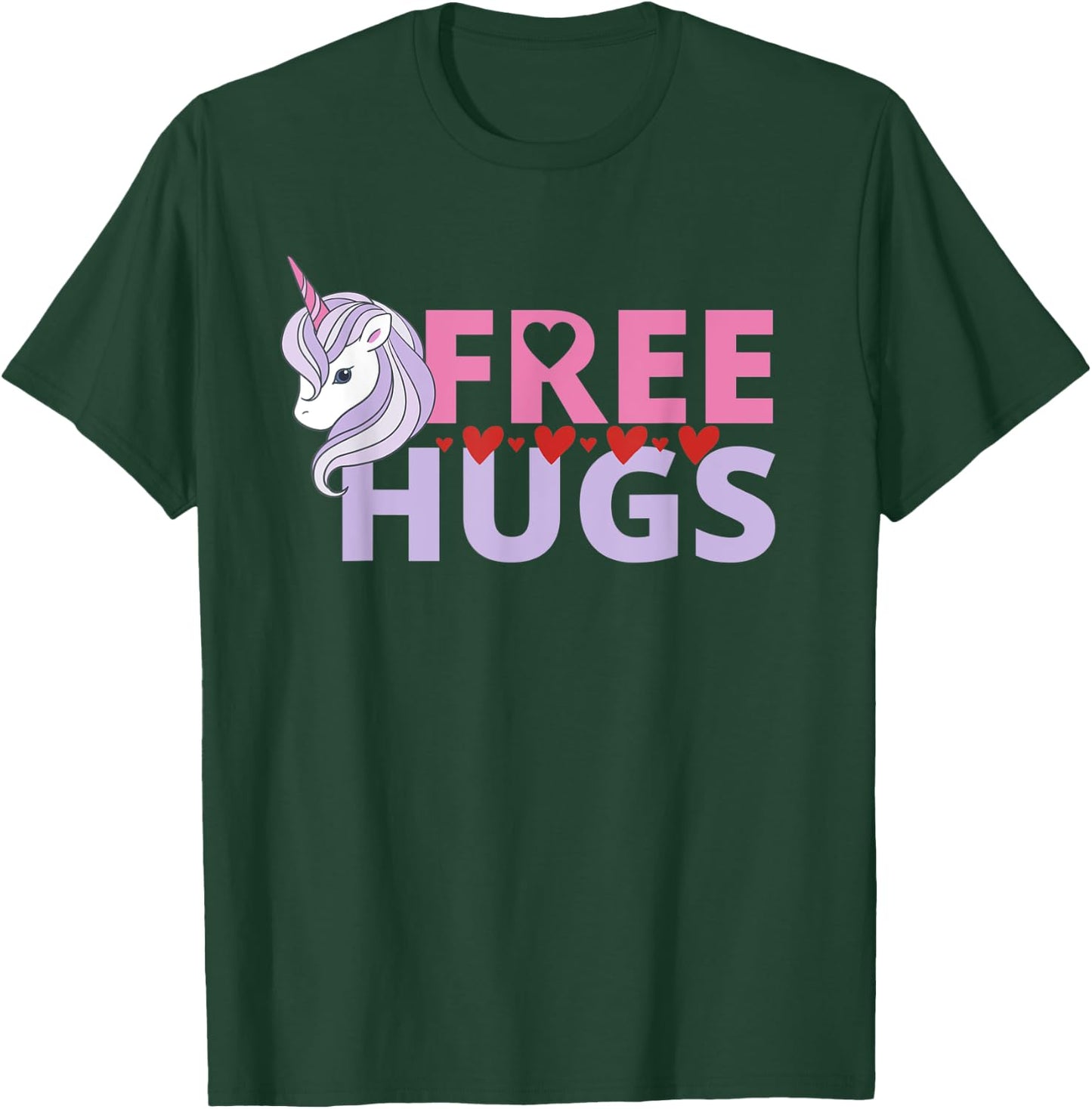 Free Hug Unicorn Good Vibe, Smiles, Kindness, Humanity T-Shirt - T-Shirt | Forest
