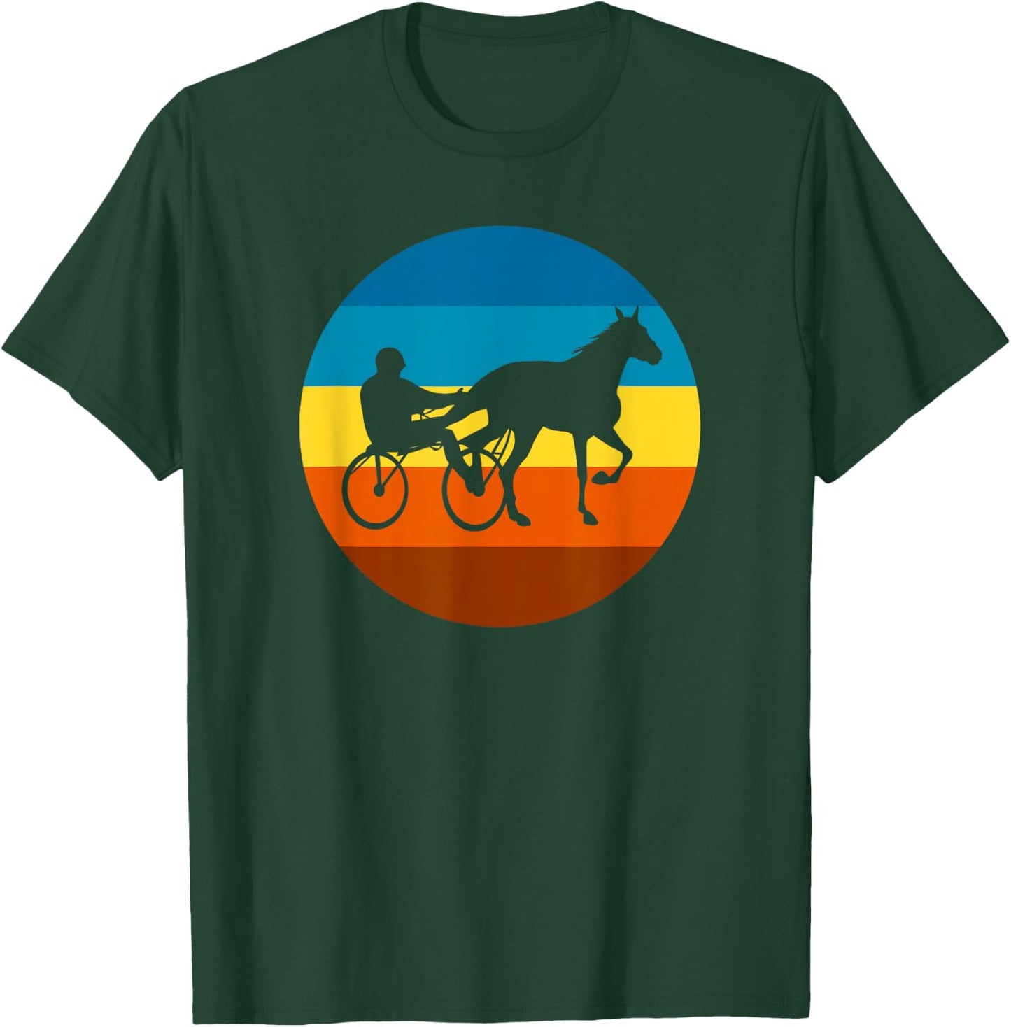 Harness Racing Retro Sunset Horse Race - Harness Racers T-Shirt - T-Shirt | Forest