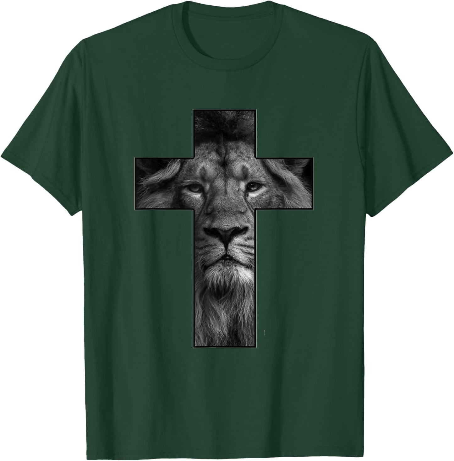 Jesus Cross With Lion Face, Faith In God T-Shirt - T-Shirt | Forest