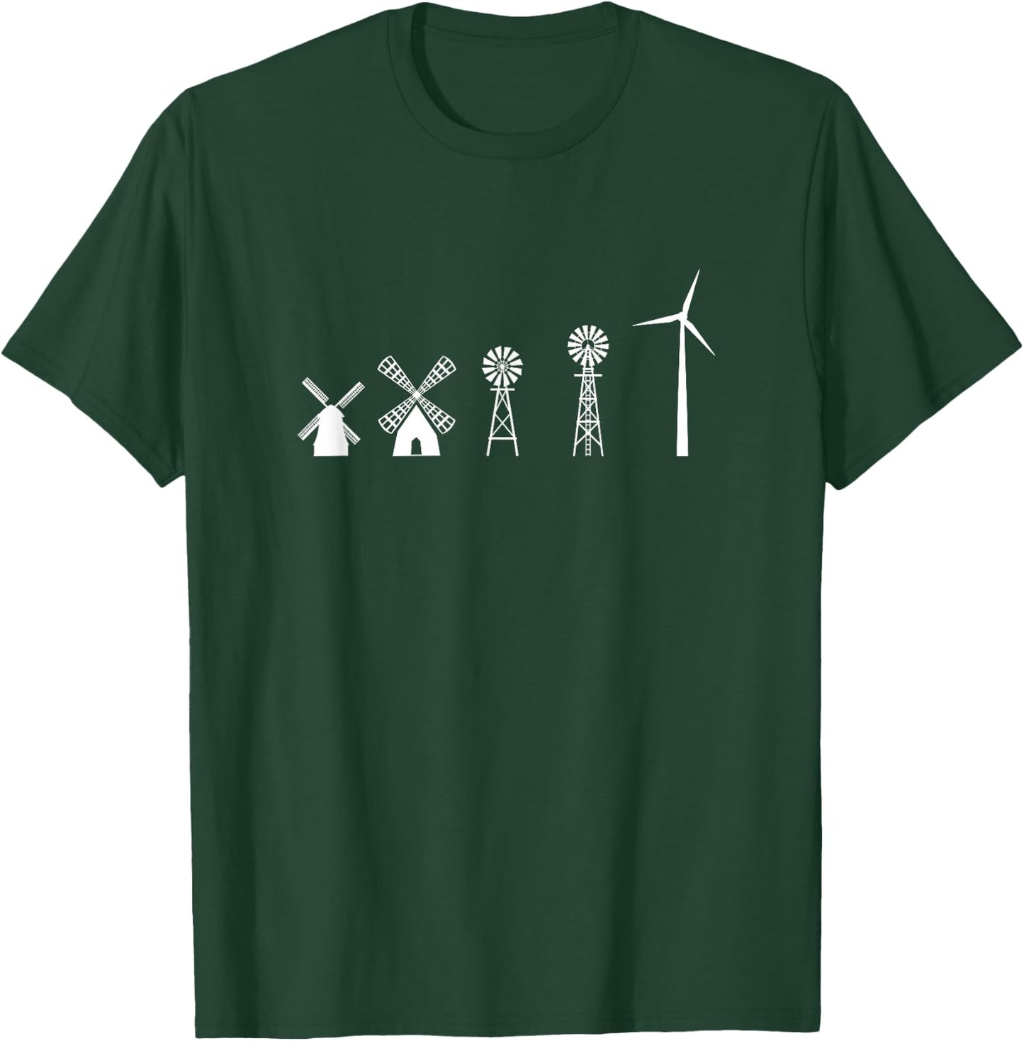 Wind Renewable Energy apparel wind energy evolution, windmill , Black T-Shirt - T-Shirt | Forest