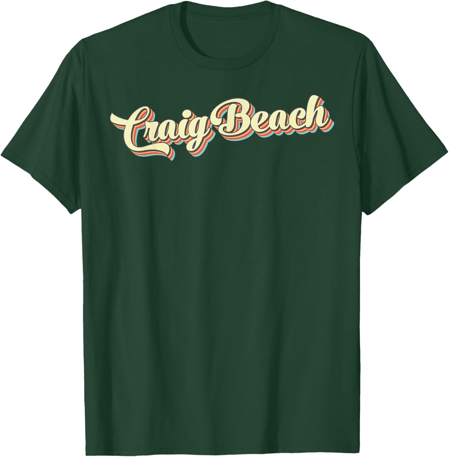 Craig Beach Retro Art Baseball Font Vintage Women Kids T-Shirt - T-Shirt | Forest