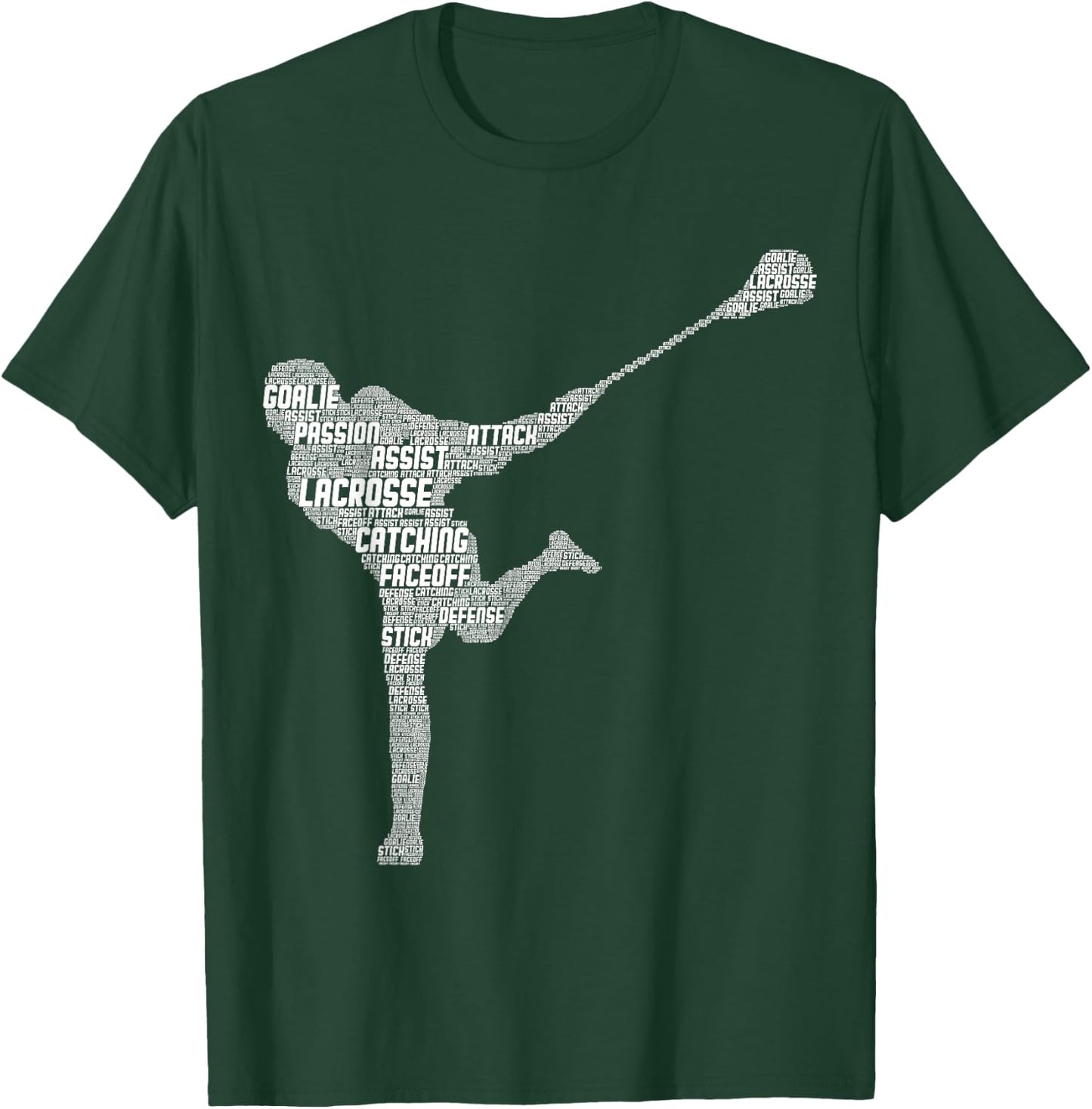 Lacrosse Player Youth Kids Boys Men T-Shirt - T-Shirt | Forest