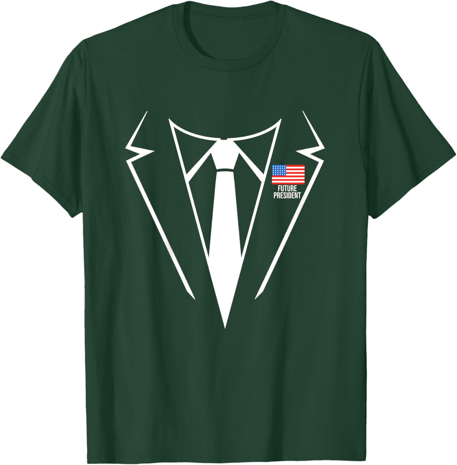 Future President Costume Suit Tux American Flag Patriotic Kids T-Shirt - T-Shirt | Forest