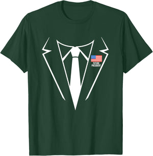 Future President Costume Suit Tux American Flag Patriotic Kids T-Shirt - T-Shirt | Forest